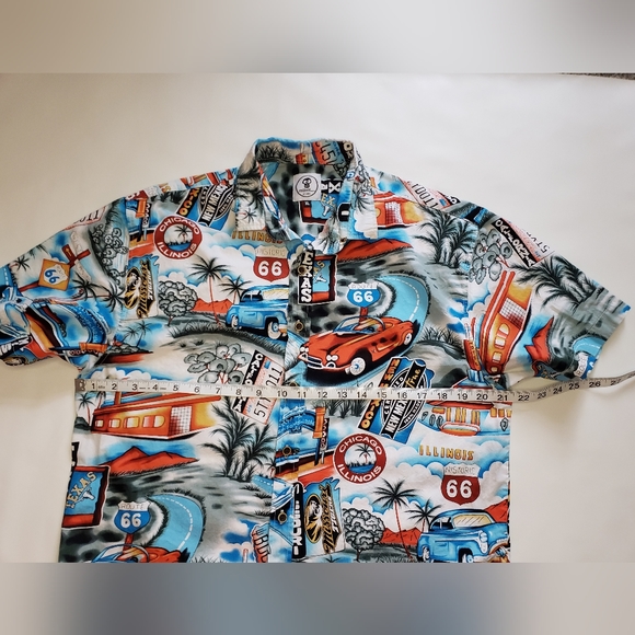 Mens XL Classic Car Cruising Mumy Room Button Front Shirt Colorful Loud - Picture 6 of 8